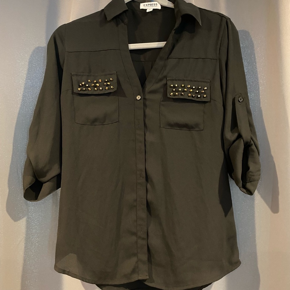 Express studded button down shirt